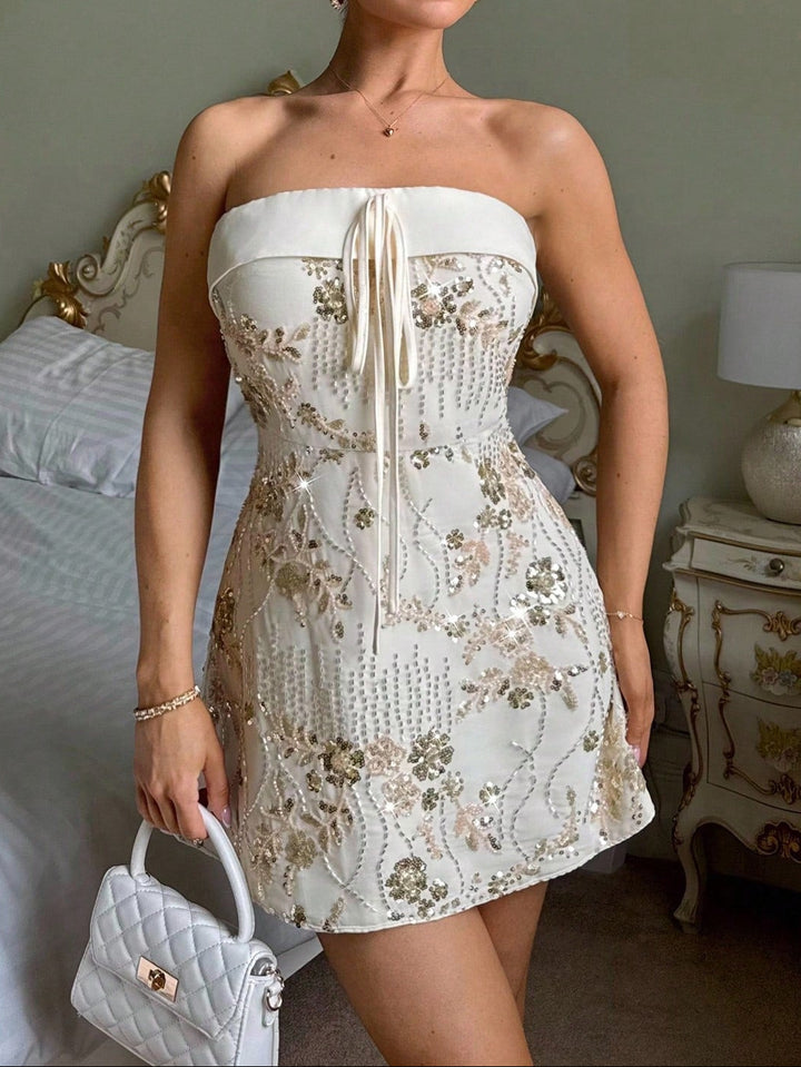 Rochie mini Shein, crem
