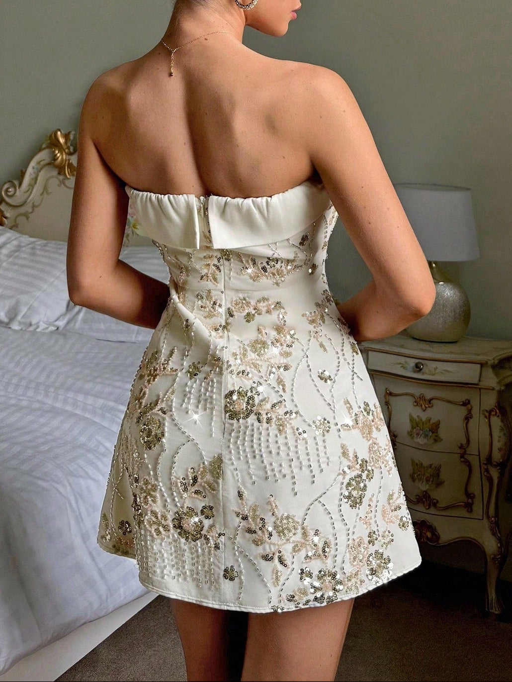 Rochie mini Shein, crem