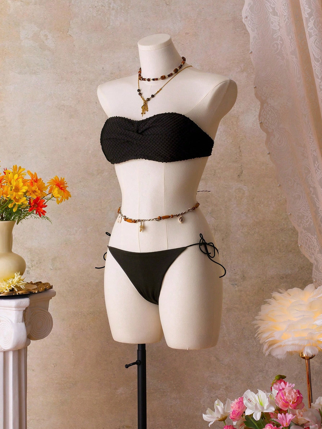 Sutien de baie SHEIN, negru
