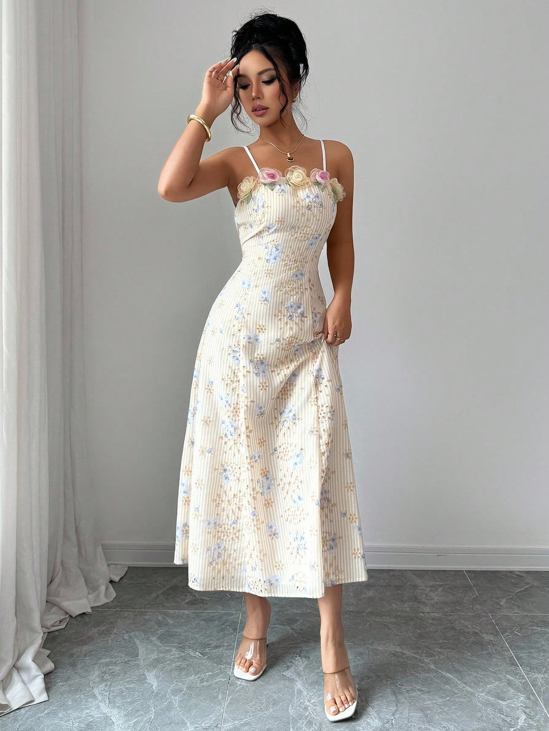 Rochie midi SHEIN, galben