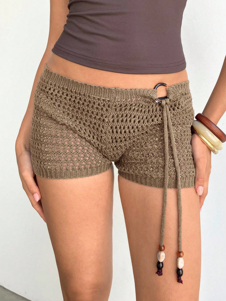 Pantaloni scurți SHEIN, maro