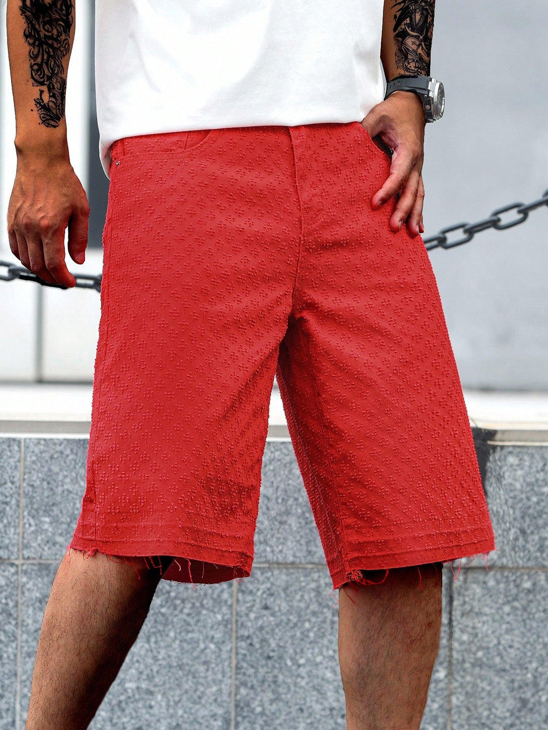 Pantaloni scurți SHEIN, roșu
