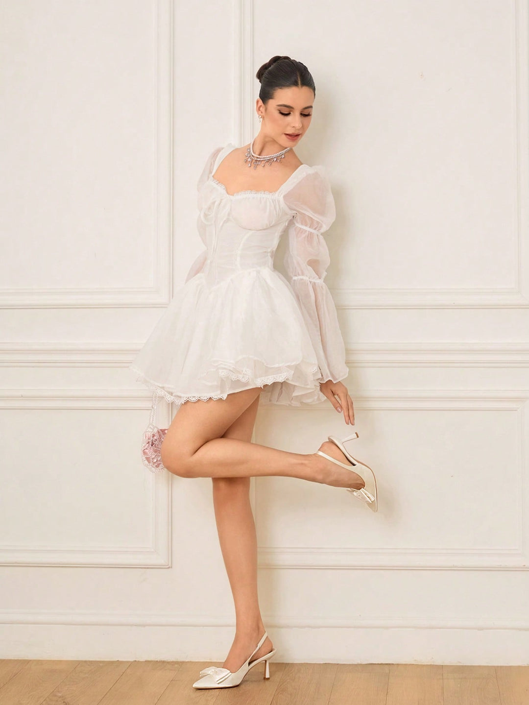 Pantofi cu toc SHEIN, crem