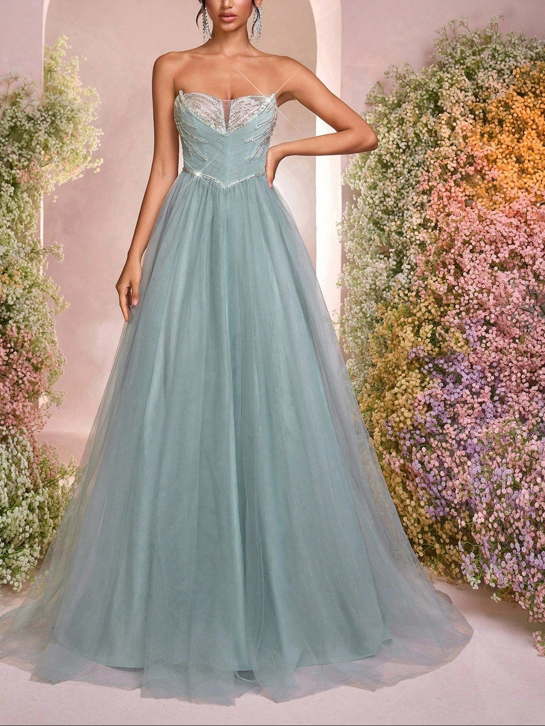 Rochie de ocazie Shein, verde