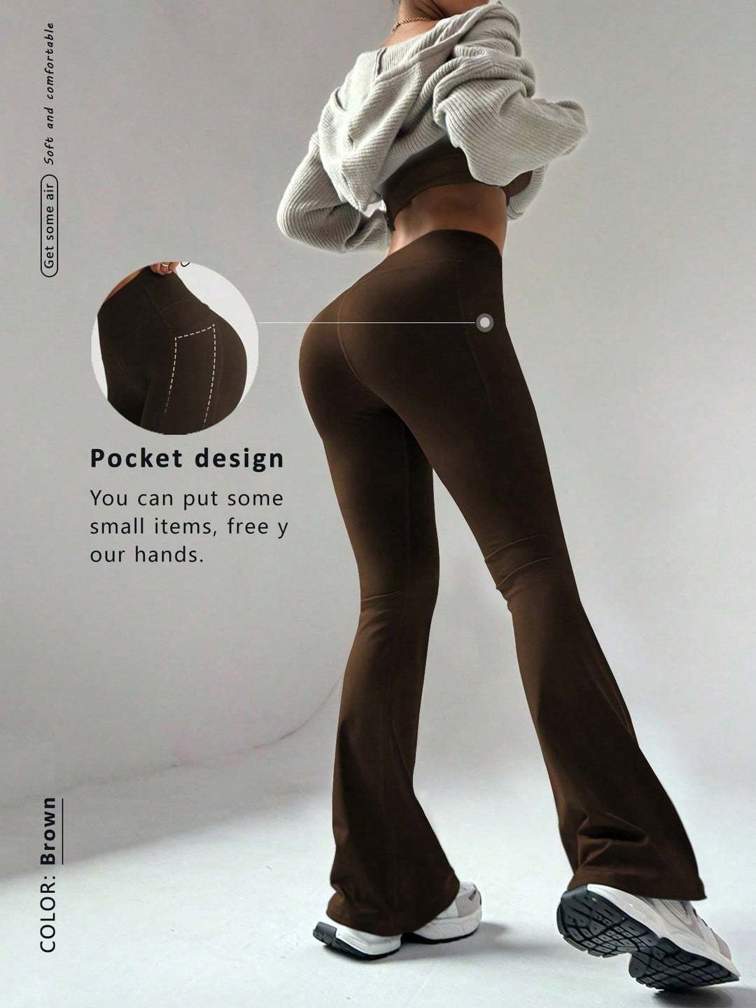 Pantaloni SHEIN, maro