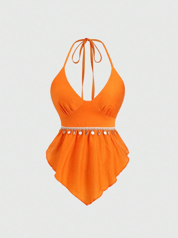 Top SHEIN, portocaliu