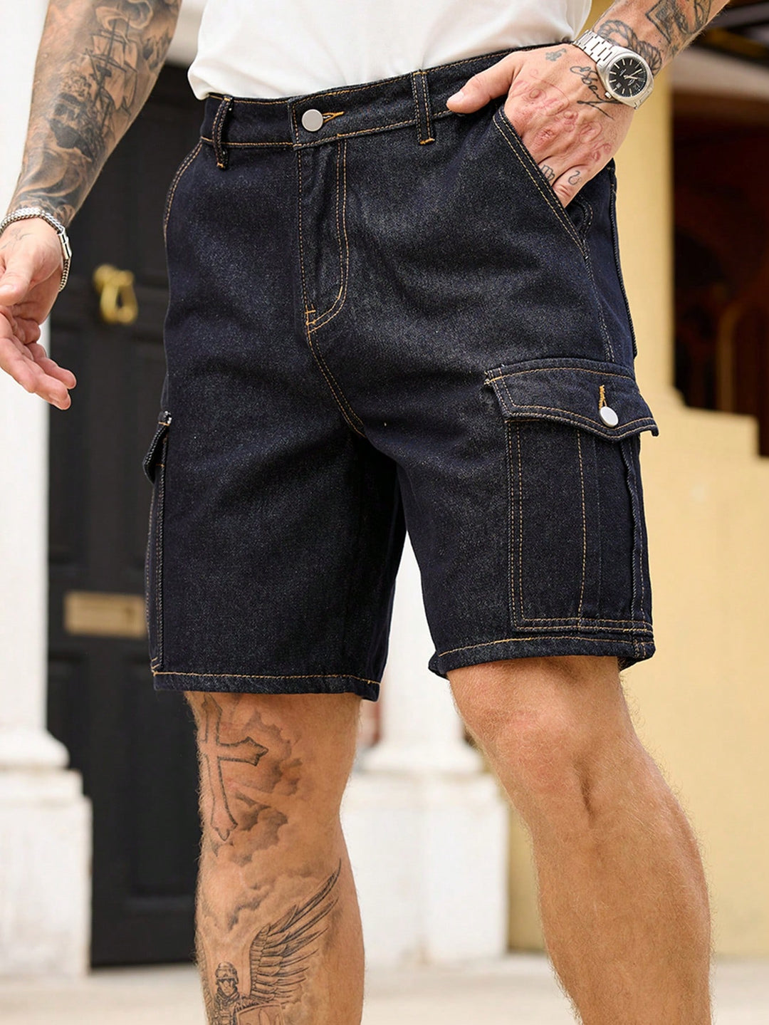Pantaloni scurți SHEIN, negru