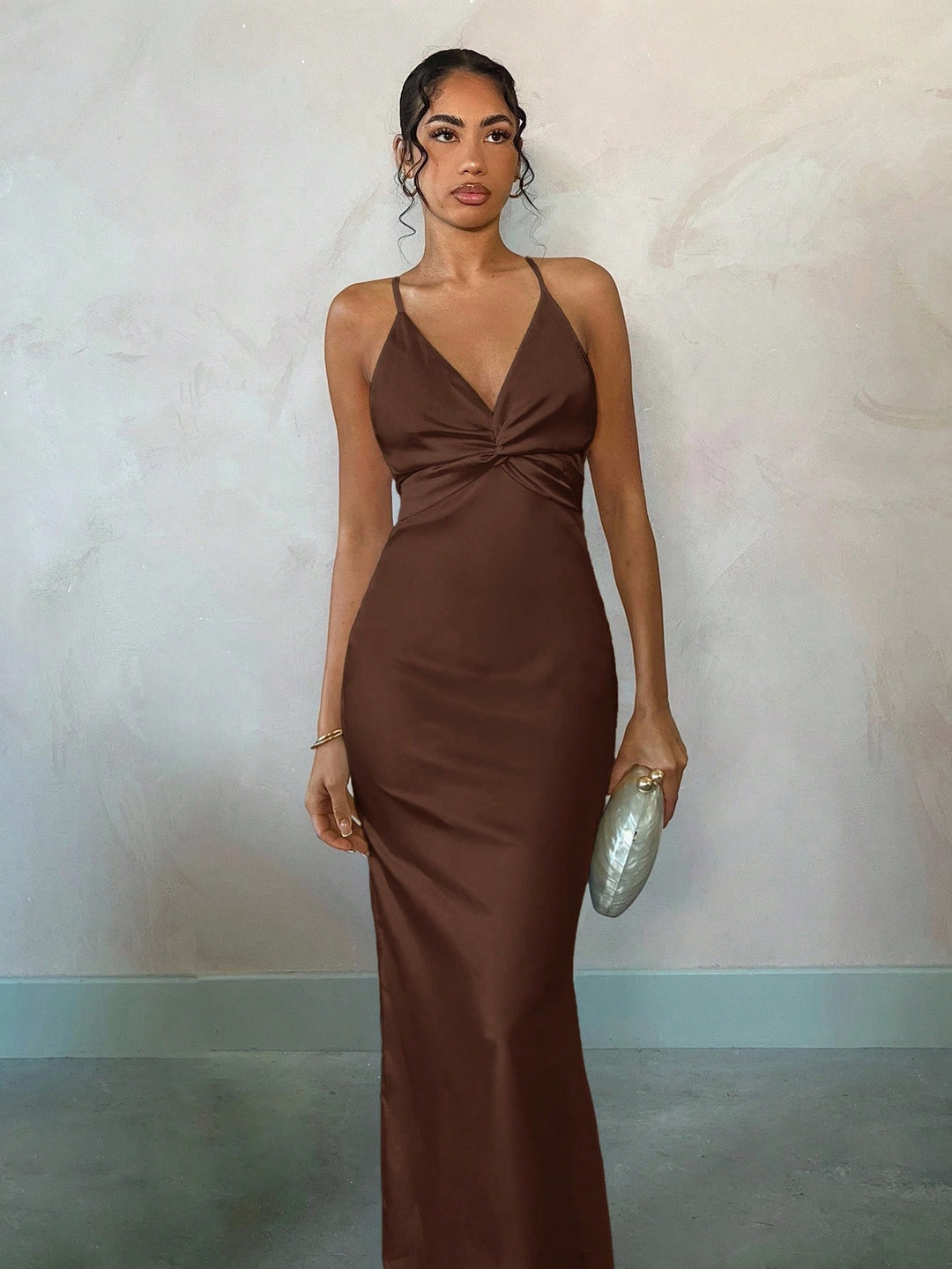Rochie maxi SHEIN, maro