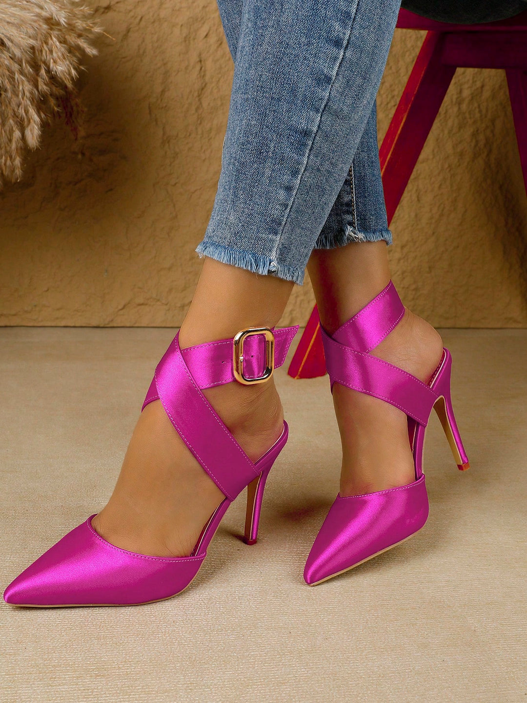 Pantofi cu toc SHEIN, roz