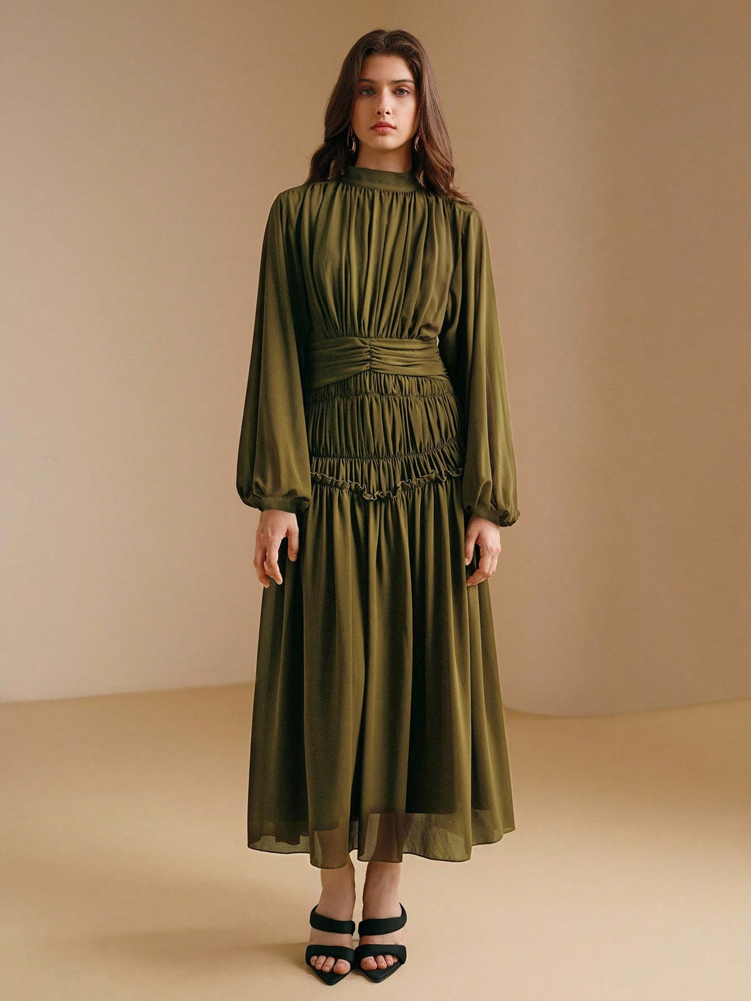 Rochie maxi SHEIN, kaki