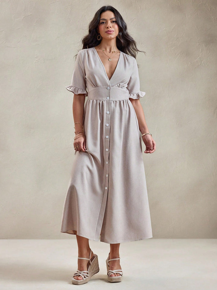 Rochie midi SHEIN, bej