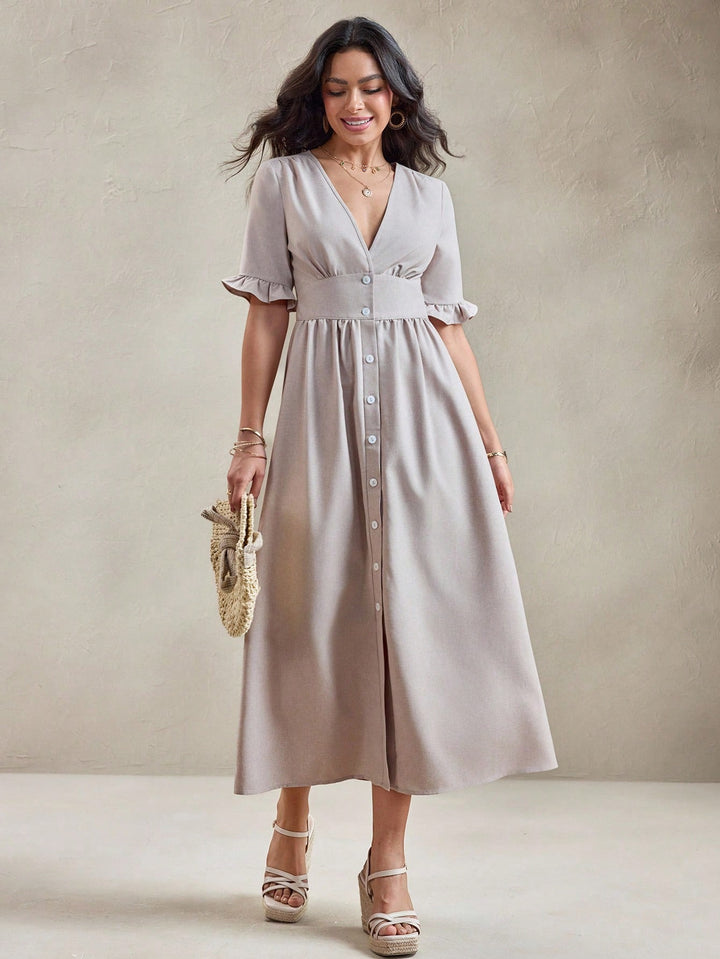 Rochie midi SHEIN, bej