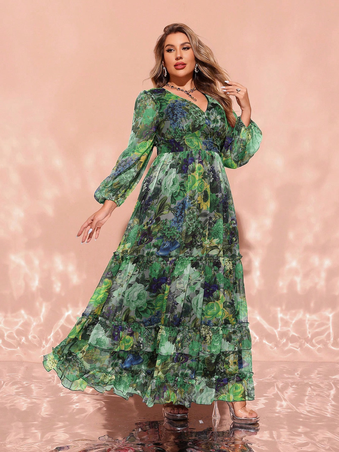 Rochie maxi SHEIN, mix culori