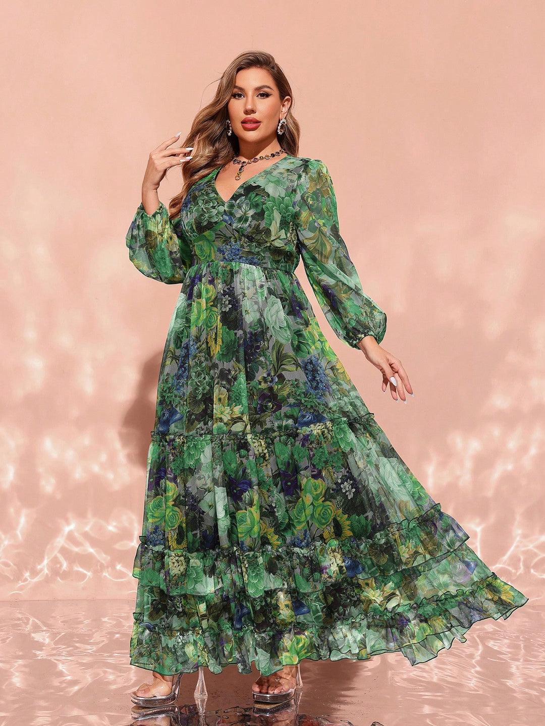 Rochie maxi SHEIN, mix culori