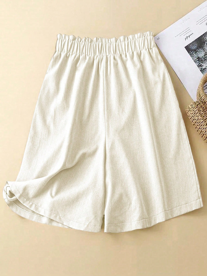 Pantaloni scurți SHEIN, CREM