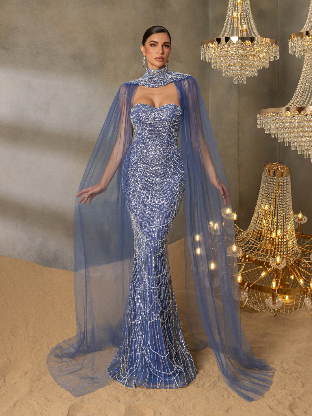 Rochie de ocazie SHEIN, albastru