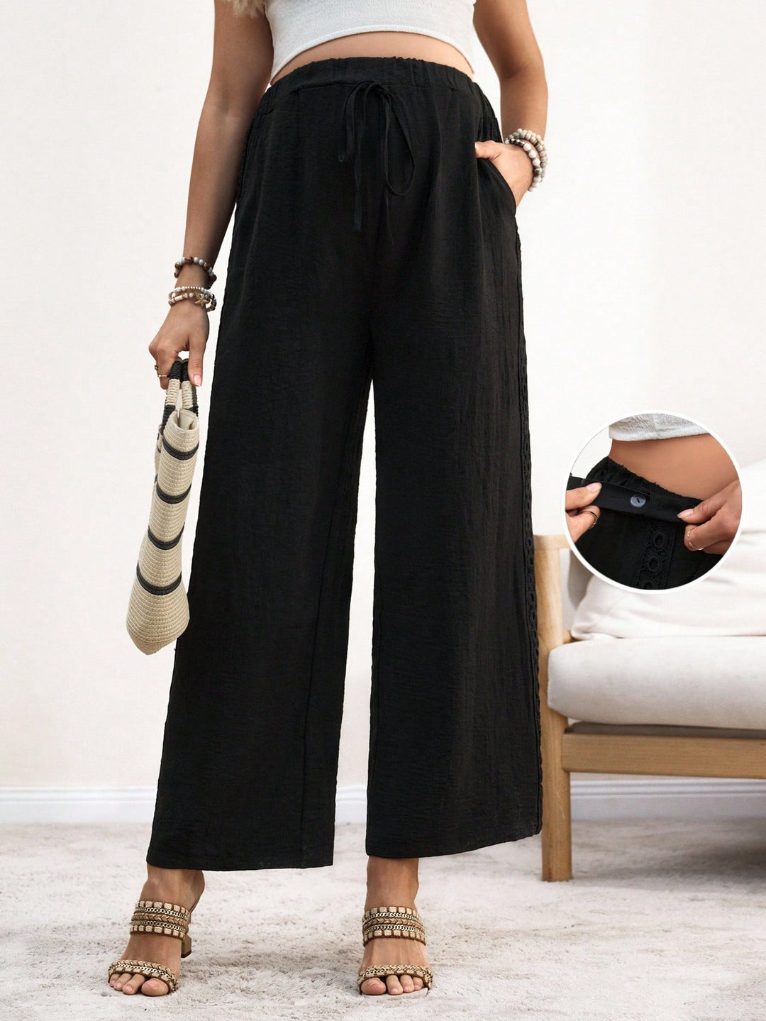 Pantaloni SHEIN, negru