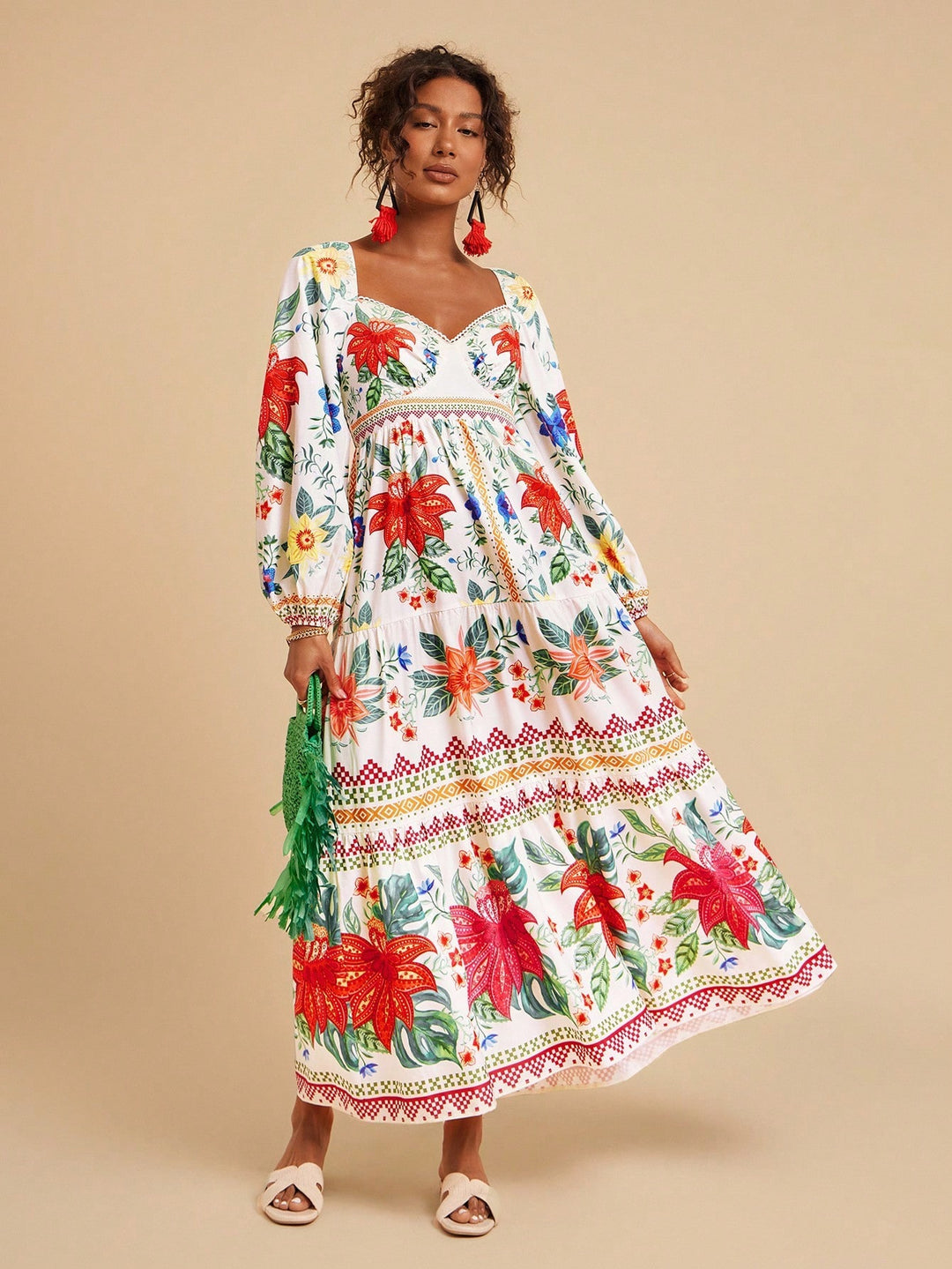 Rochie maxi SHEIN, bej