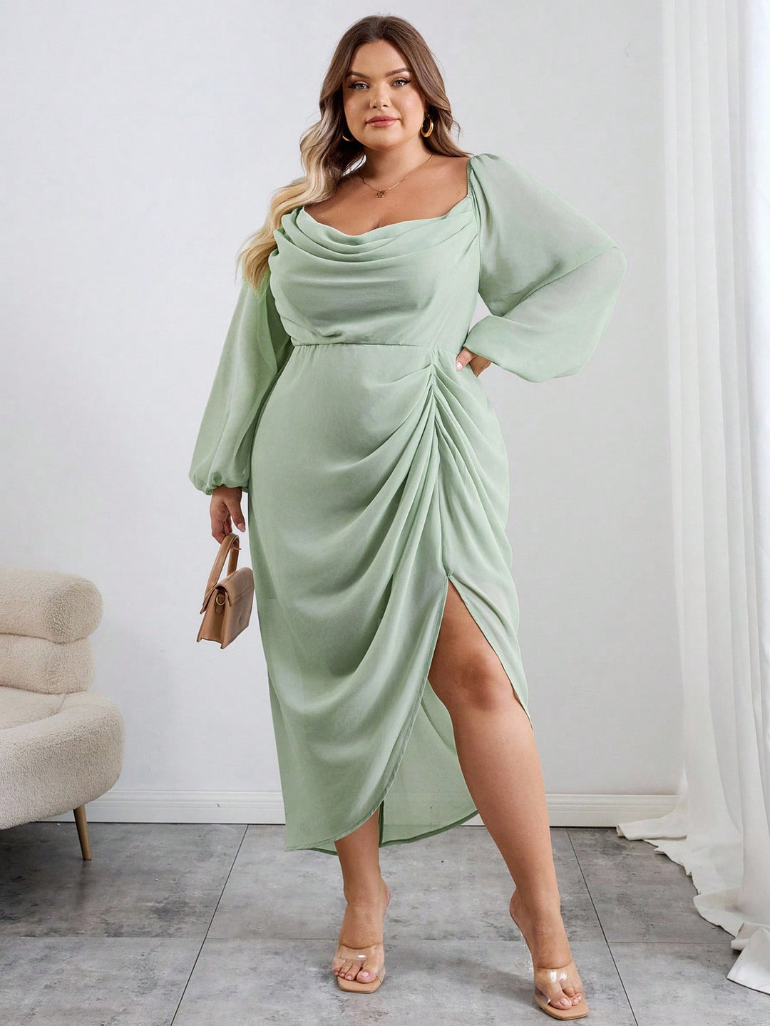 Rochie midi SHEIN, verde