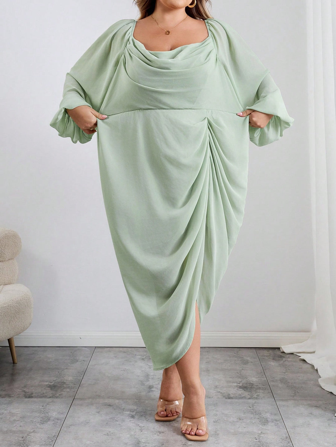 Rochie midi SHEIN, verde