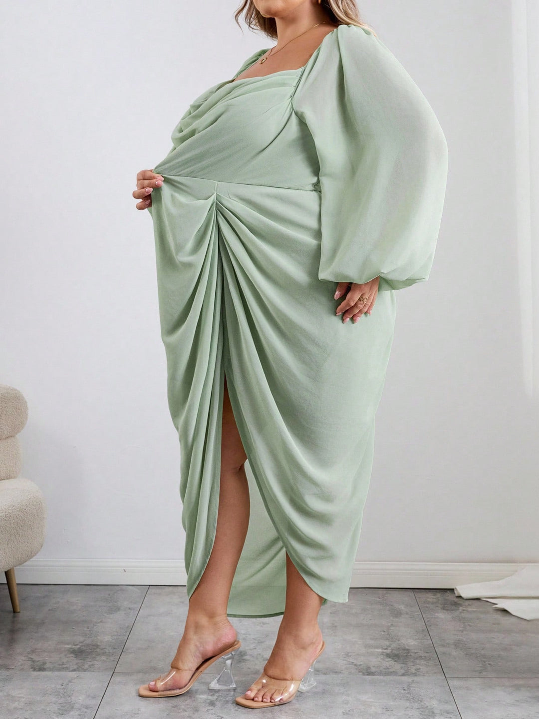 Rochie midi SHEIN, verde
