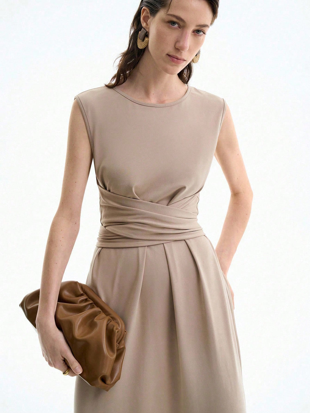Rochie maxi SHEIN, bej