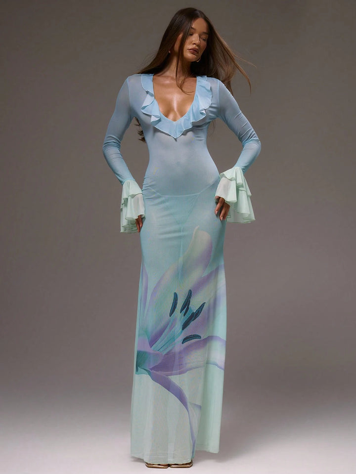 Rochie maxi SHEIN, mix culori