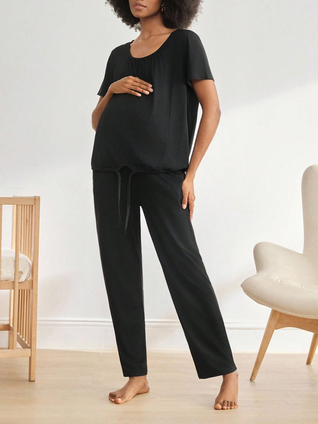Compleu pijamale SHEIN, negru