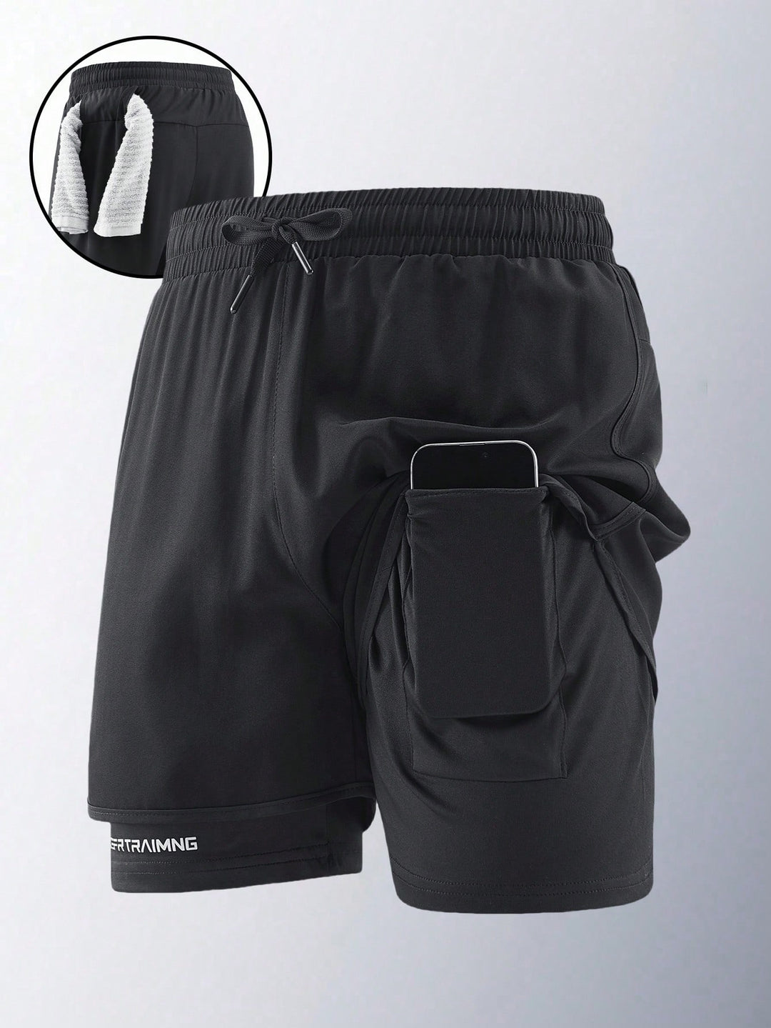 Pantaloni scurți SHEIN, negru