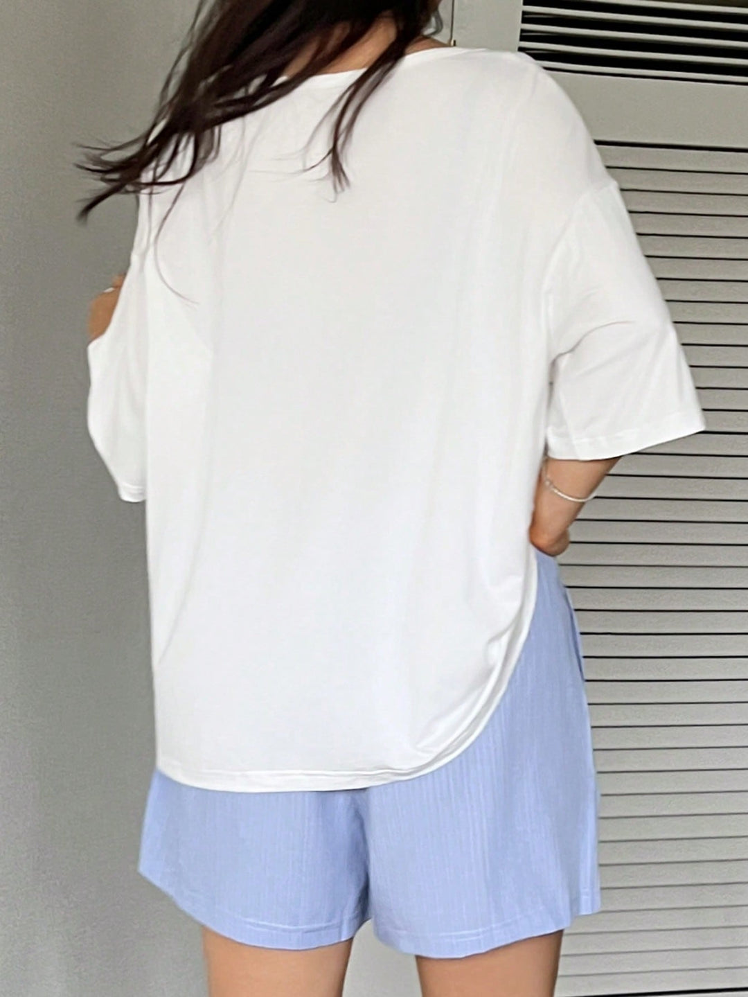 Set pijamale SHEIN, alb