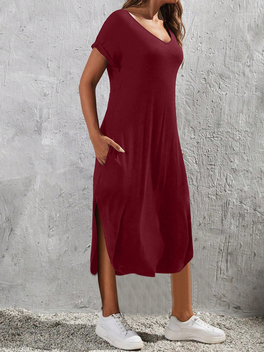 Rochie midi SHEIN, vișiniu