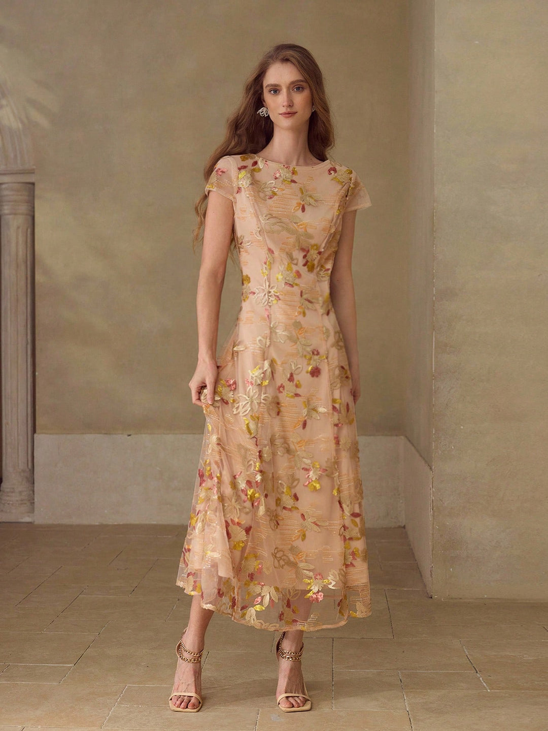 Rochie midi SHEIN, crem