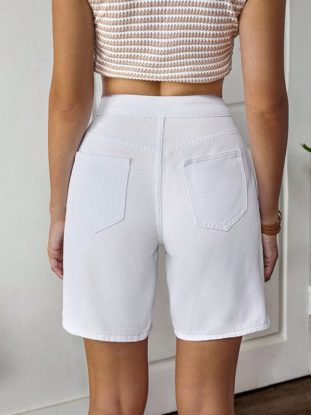 Pantaloni scurți SHEIN, alb