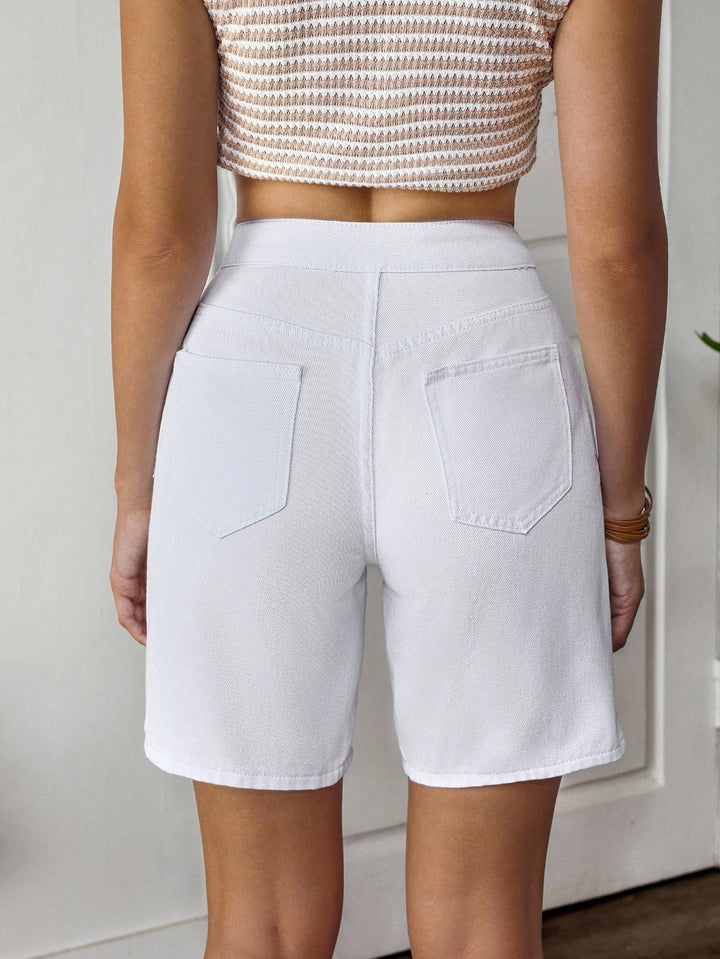 Pantaloni scurți SHEIN, alb