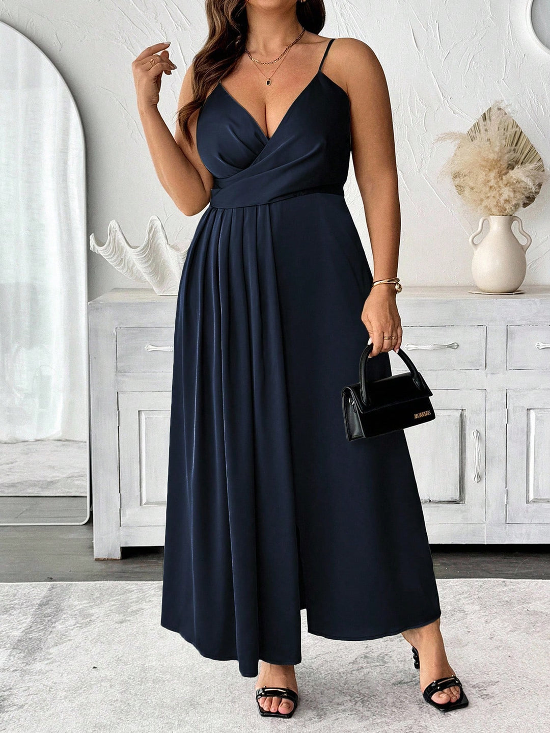 Shein Curve+ maxi ruha, kék