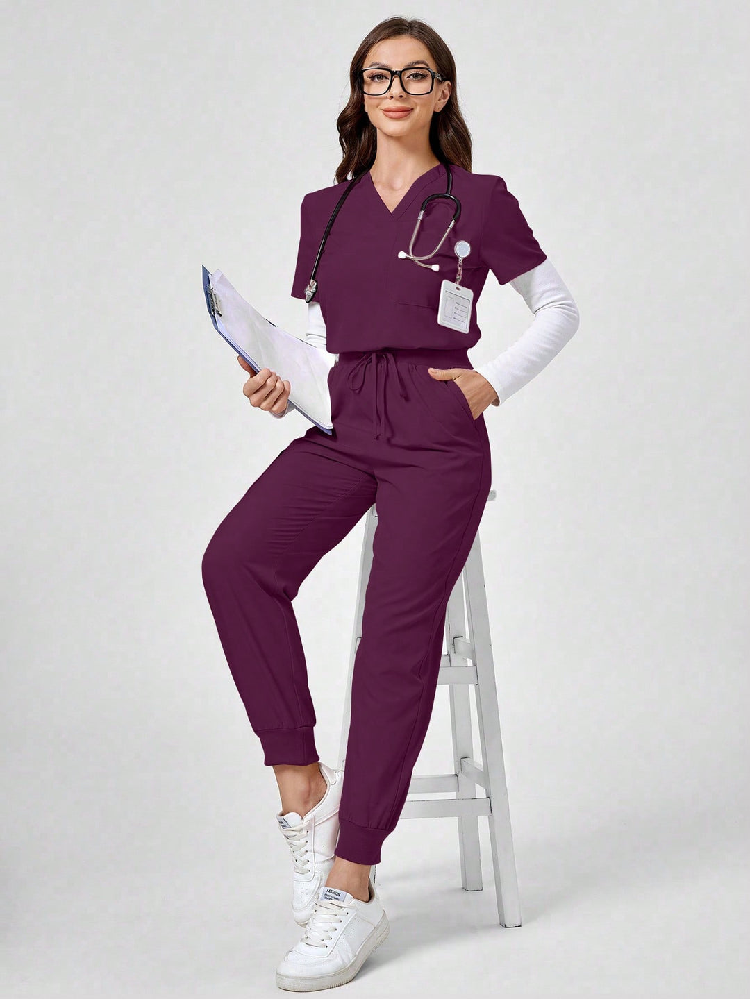 Compleu medical SHEIN, vișiniu