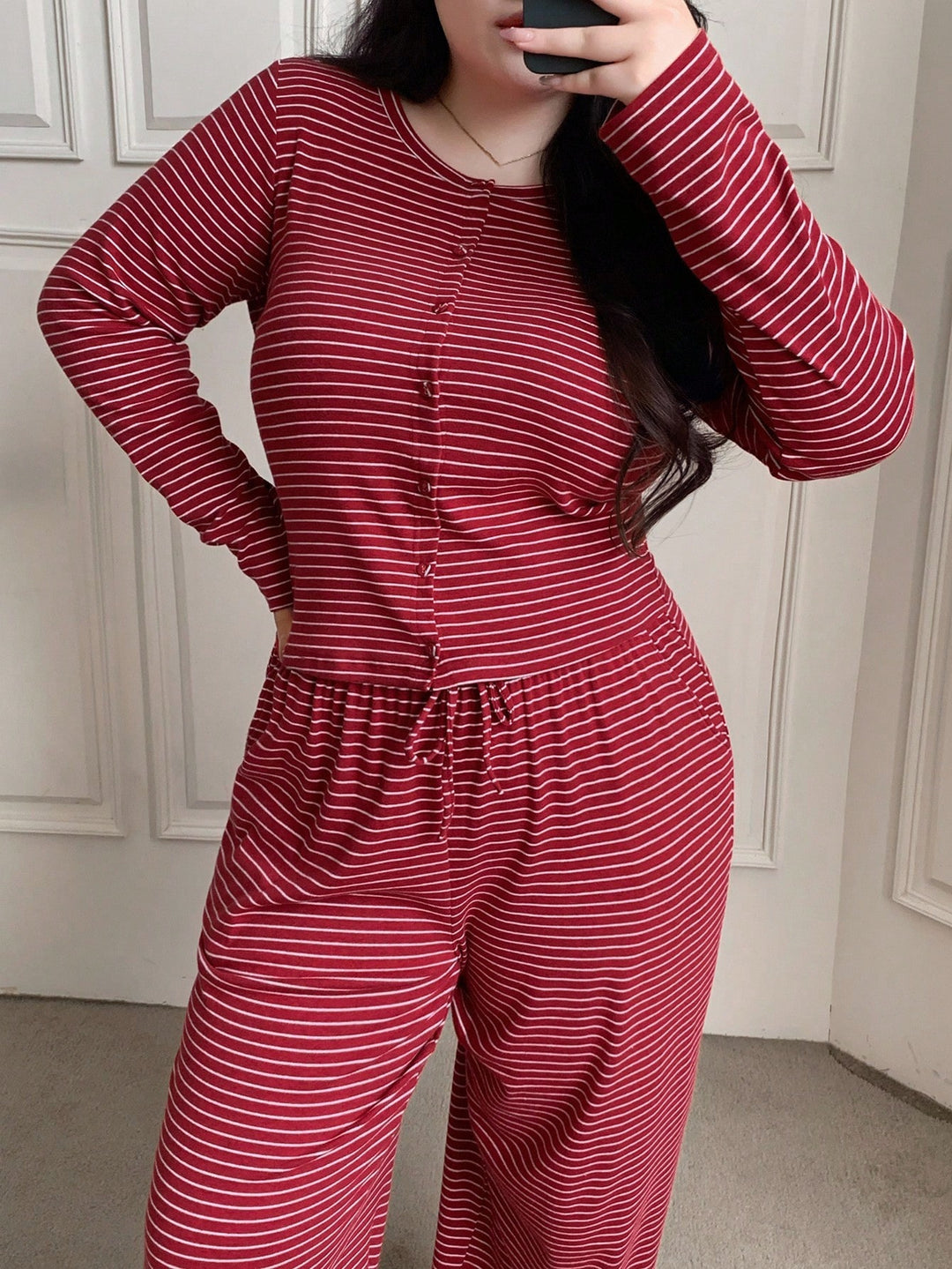 Set pijamale SHEIN, roșu