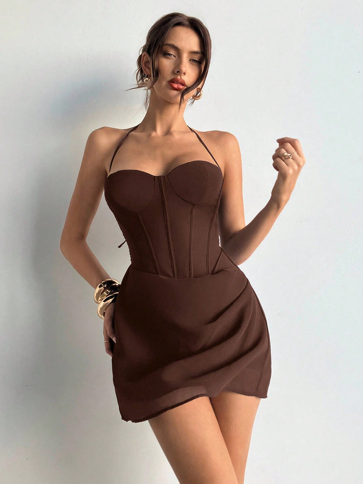 Rochie mini SHEIN, maro