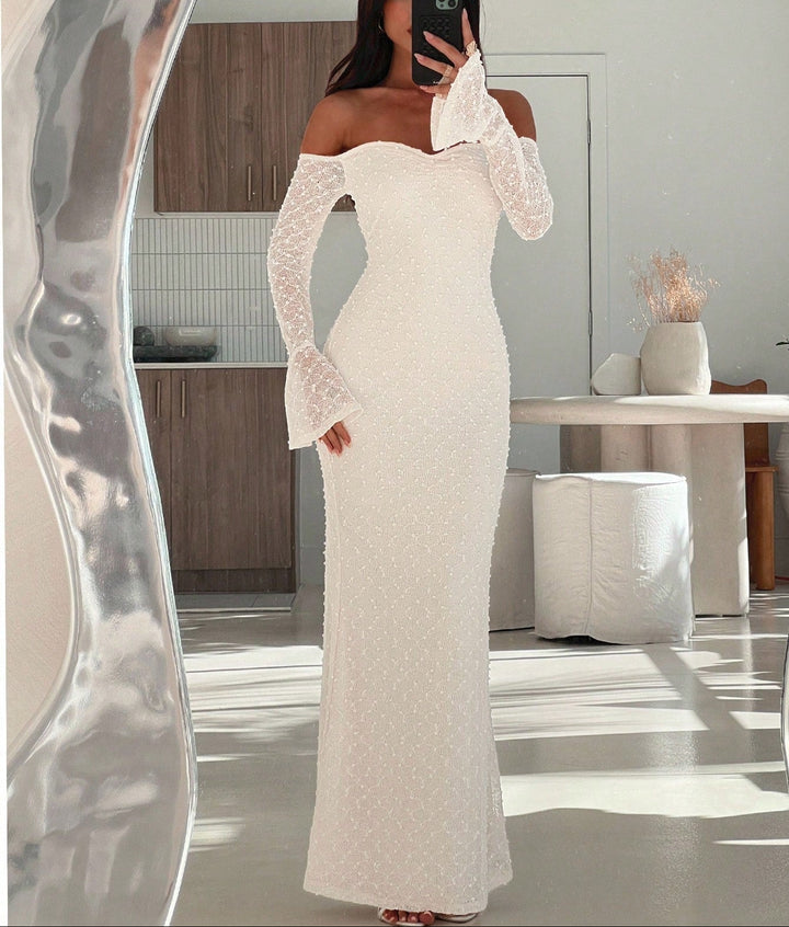Rochie maxi Shein, crem