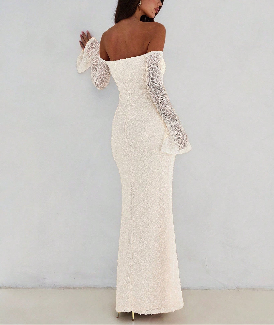 Rochie maxi Shein, crem