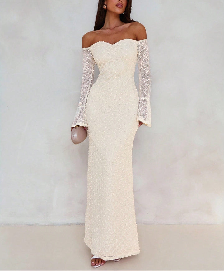 Rochie maxi Shein, crem