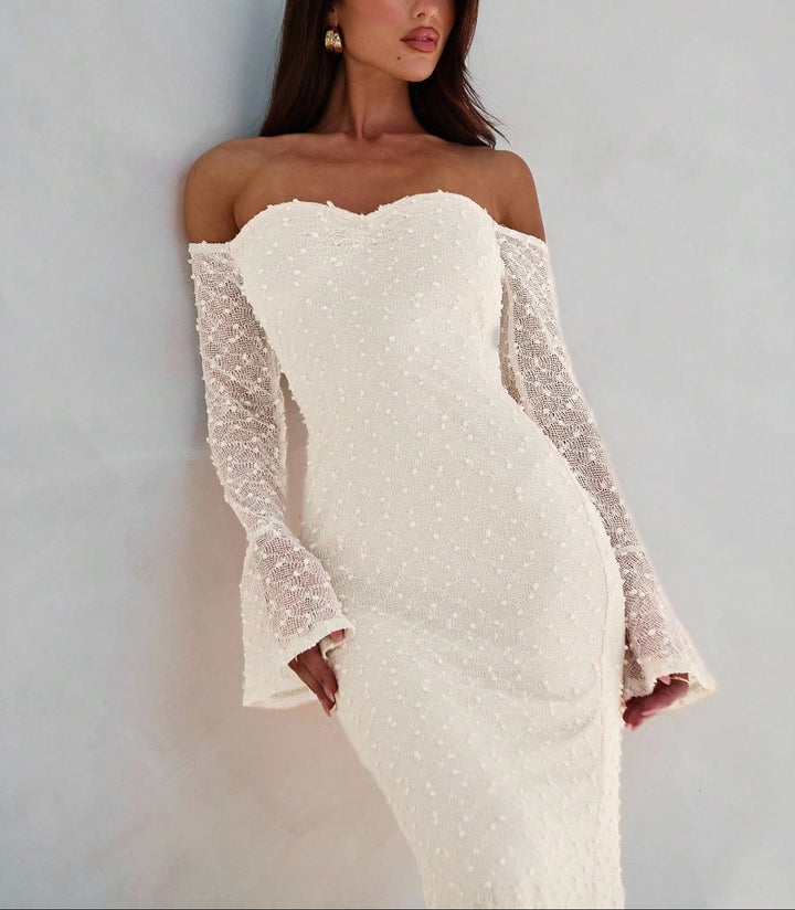 Rochie maxi Shein, crem