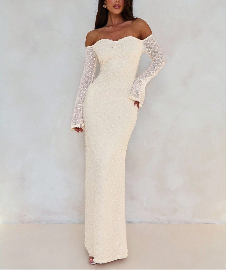 Rochie maxi Shein, crem