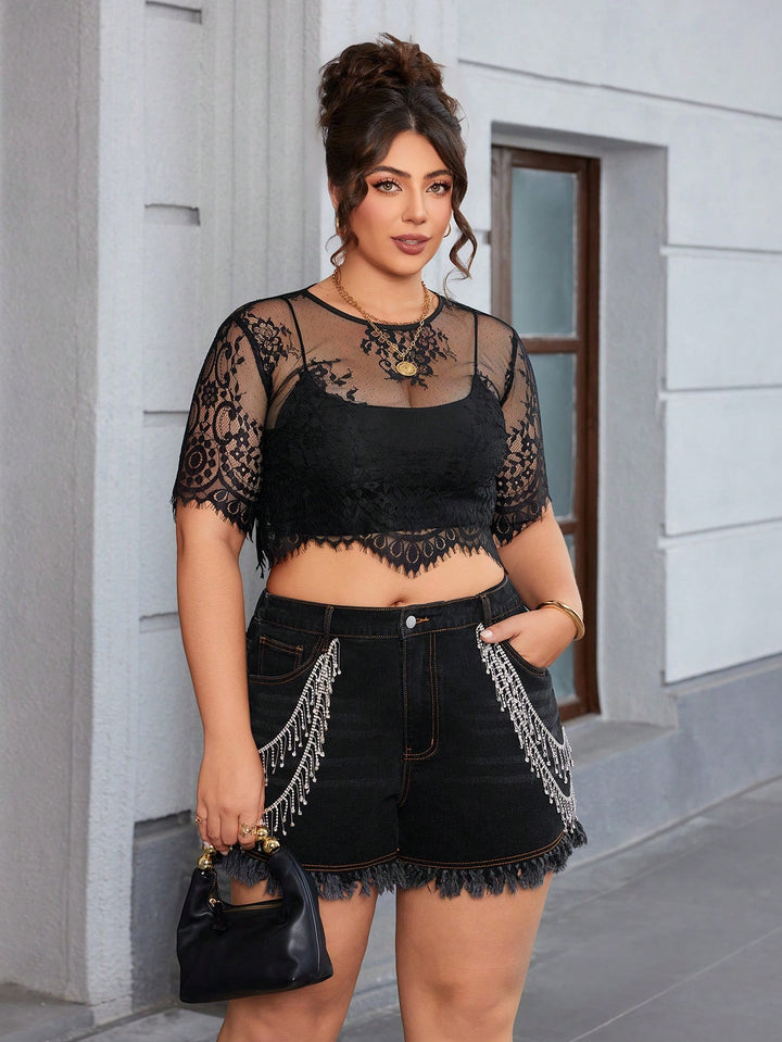 Pantaloni scurți SHEIN, negru