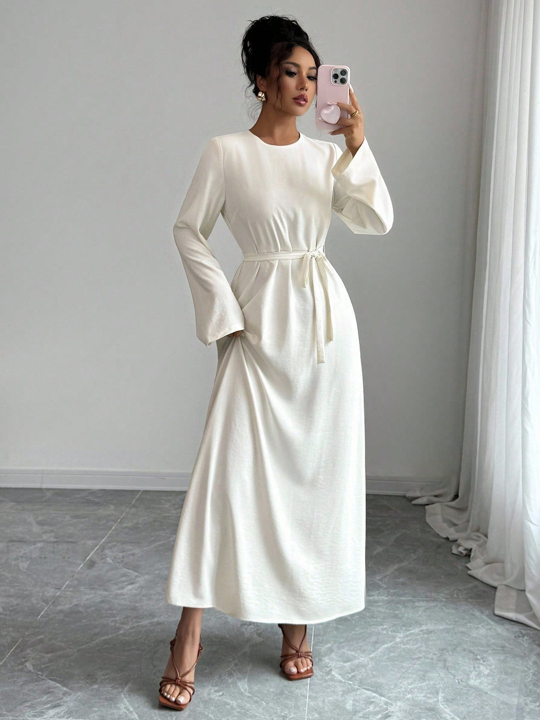 Rochie maxi SHEIN, bej