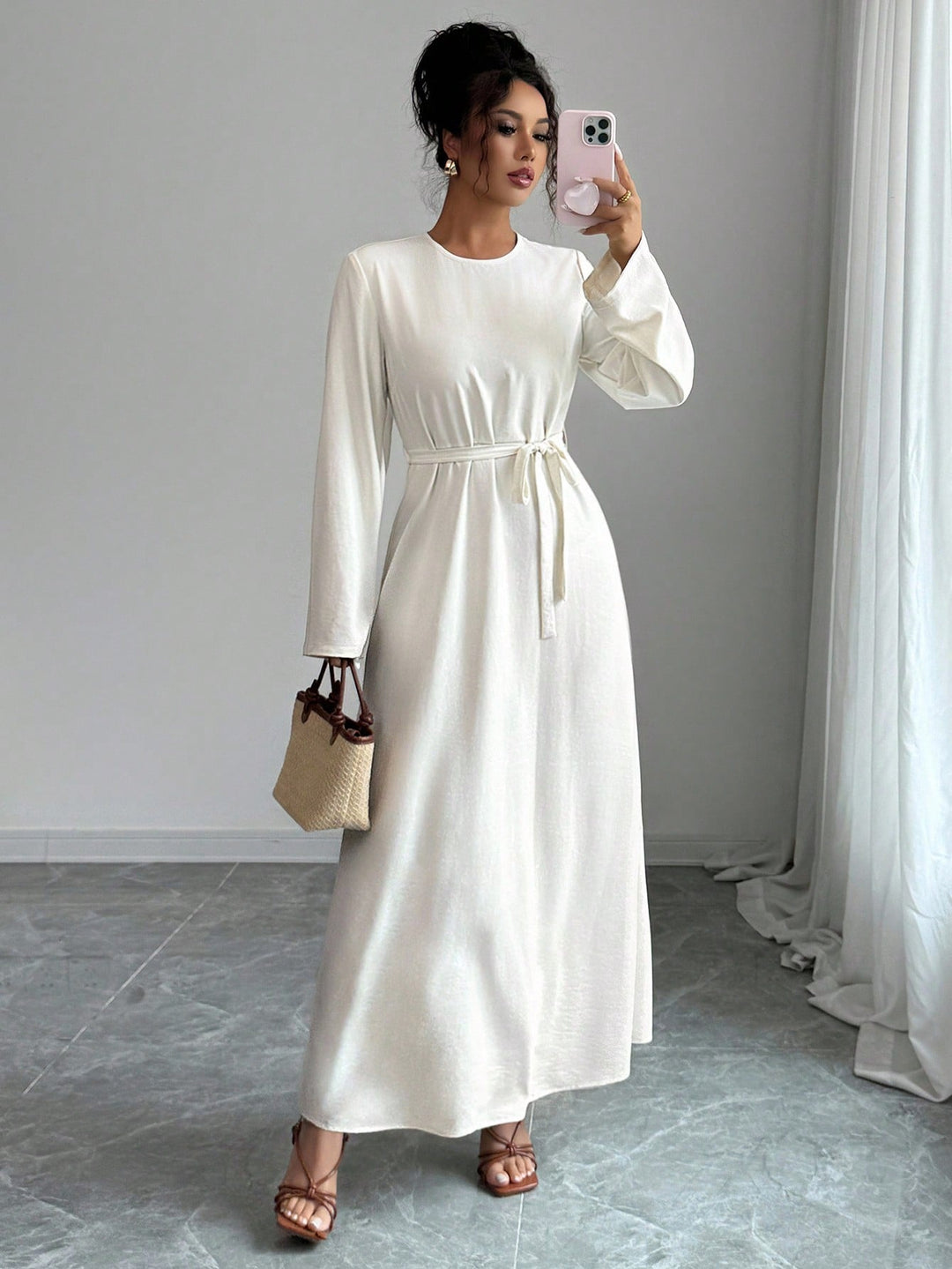 Rochie maxi SHEIN, bej
