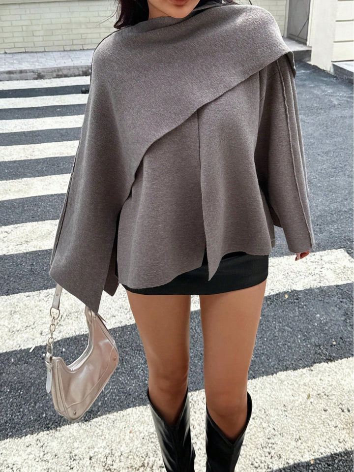 Cardigan tricotat SHEIN, maro