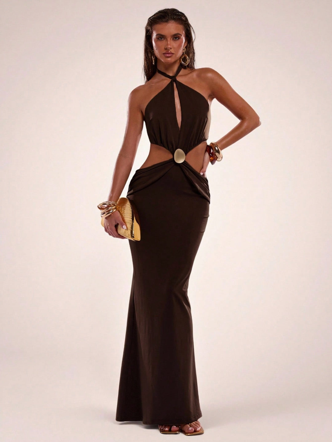 Rochie maxi SHEIN, maro