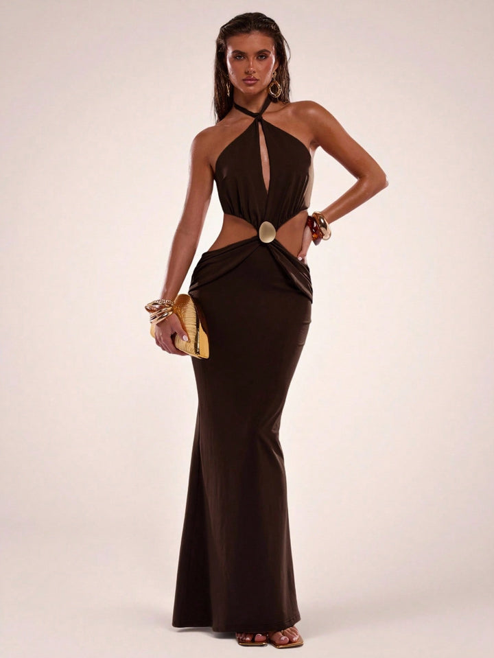 Rochie maxi SHEIN, maro