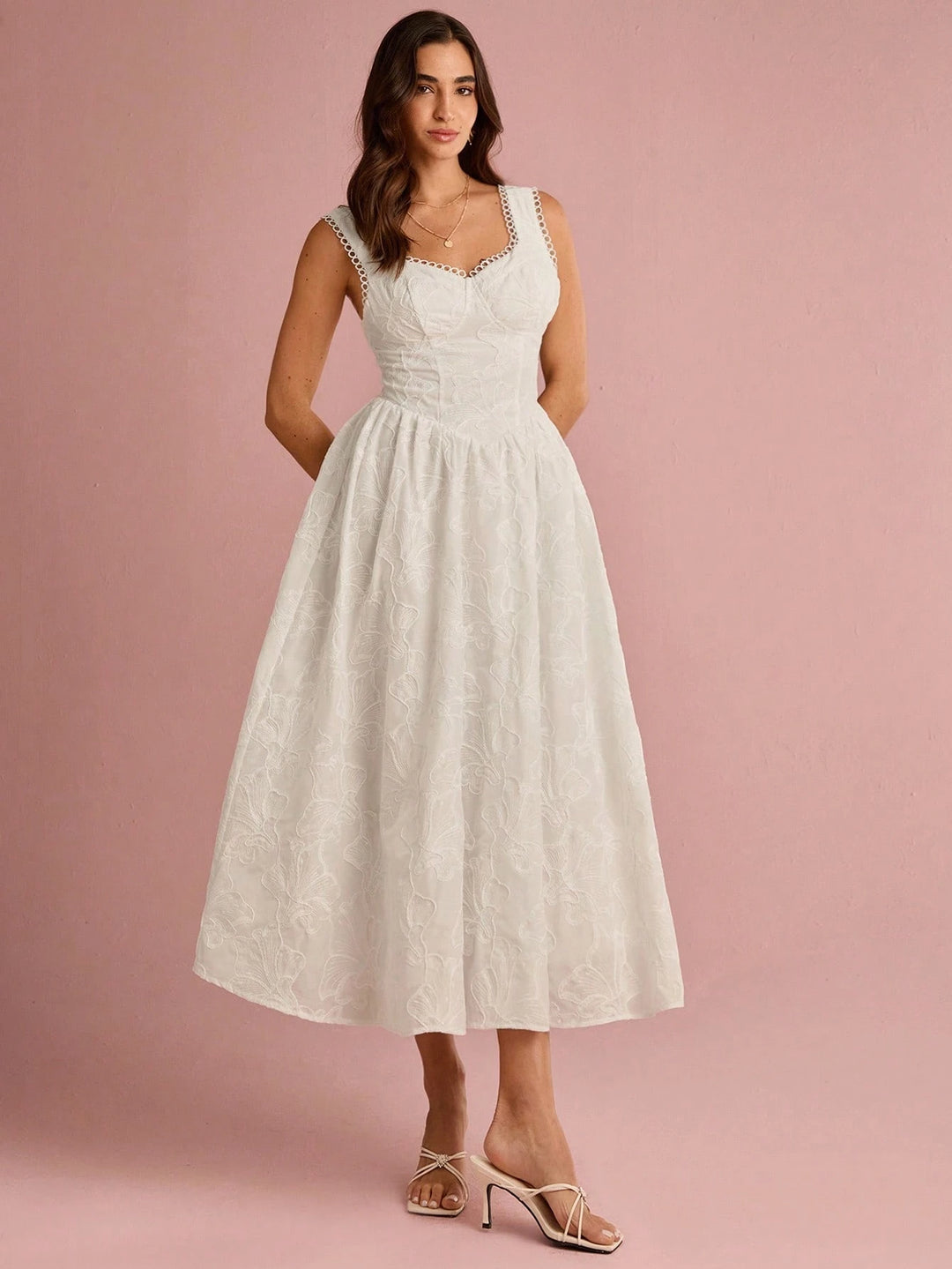 Rochie maxi SHEIN, crem